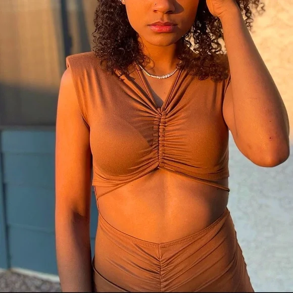 Fashion Nova Women’s Brown Bodycon Cutout Dress, Size Small - Picture 2 of 6